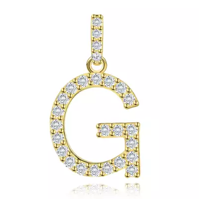 9 karátos sárga arany medál G betűvel és cirkóniával