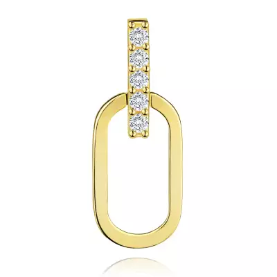 9 karátos arany medál ovális szemmel és cirkónia vonallal