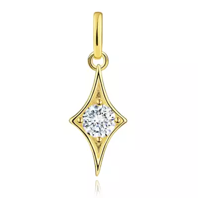 9 karátos arany medál vékony csillaggal és átlátszó cirkóniával
