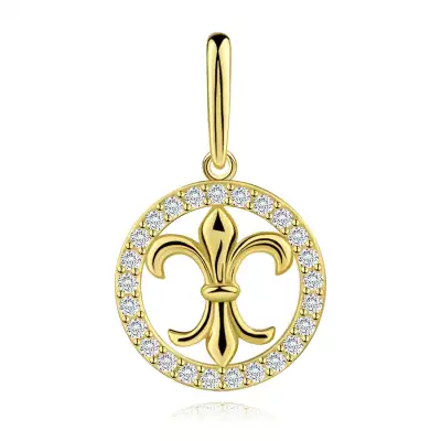 Arany medál 9K királyi liliommal cirkónia gyűrűben