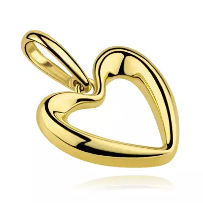 9 karátos arany medál szív körvonal aszimmetrikus vonalakkal