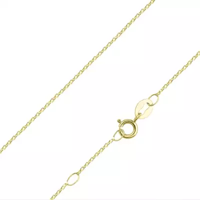 9K sárga arany lánc - lapított ovális láncszemek függőlegesen összekapcsolva