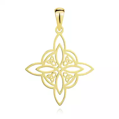 9K arany medál kelta csomóval és dupla kereszttel