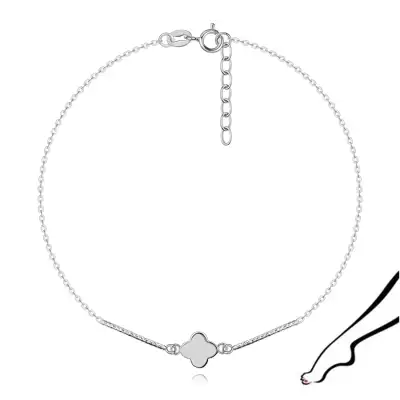 925 ezüst bokalánc négylevelű lóherével és pálcikákkal