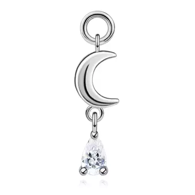 925 ezüst hold medál csepp alakú cirkóniával