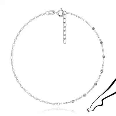925 ezüst bokalánc kombinált lánccal és golyókkal