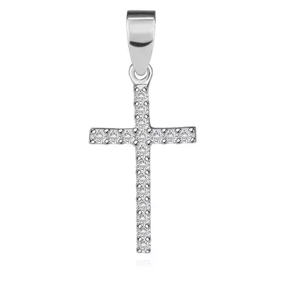 9K arany kereszt medál fehér aranyból cirkóniákkal