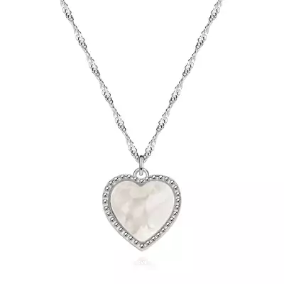 925 ezüst nyaklánc természetes tenyésztett gyöngy szívvel