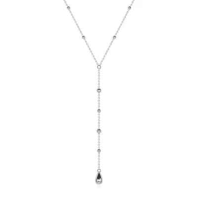 Sterling ezüst 925 nyaklánc golyókkal és csepp medállal
