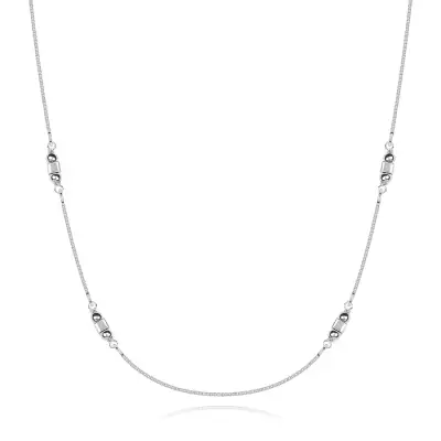 Ezüst 925 nyaklánc geometrikus golyó és kocka mintával