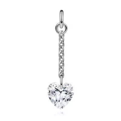 925 ezüst szív medál cirkóniával, rövid láncon