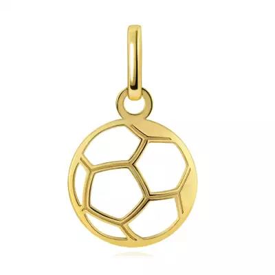14K sárga arany medál – futball-labda kivágásokkal