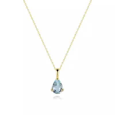 9K arany nyaklánc természetes csepp alakú topázzal