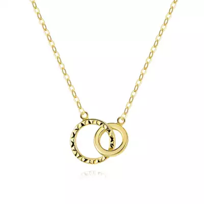 9K arany nyaklánc egymásba fonódó gyűrűkkel