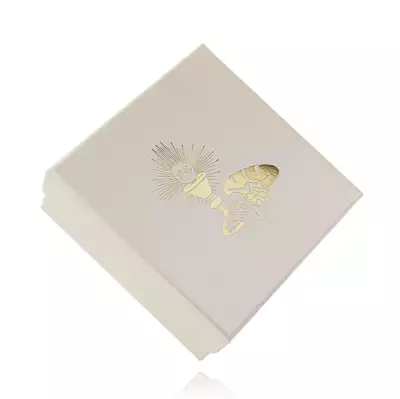 Fehér doboz szettre, arany árnyalatú kehely, kenyér és szőlő motívum