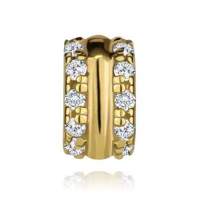 14K arany kerek medál cirkóniával