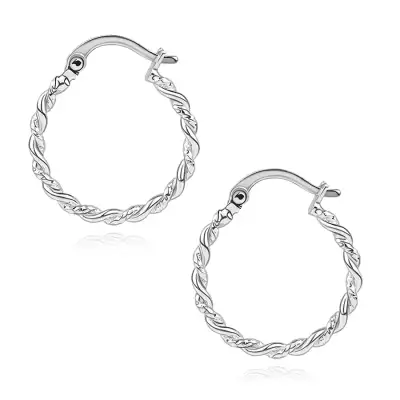 925 ezüst karika fülbevaló dupla spirál hatással, 18 mm