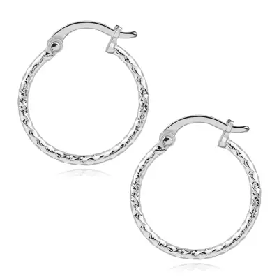 925 ezüst karika fülbevaló csavart spirál szárral – 18 mm