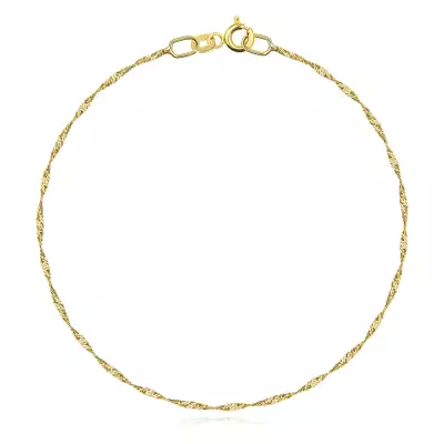 14K sárga arany karkötő Singapore mintával – 170 mm