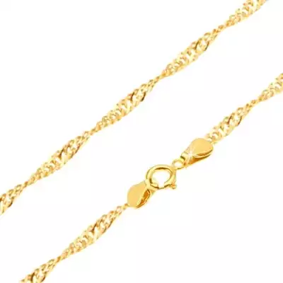 14K férfi arany nyaklánc, Singapore spirálmintával, 450 mm