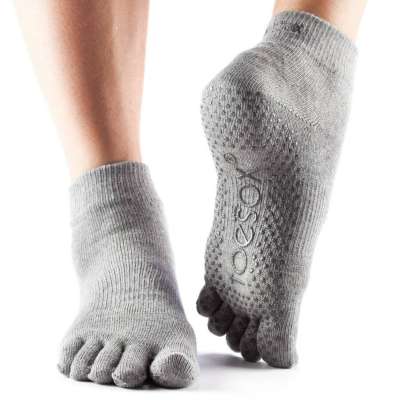 Jóga zokni - ToeSox Ankle Full-toe szürke L