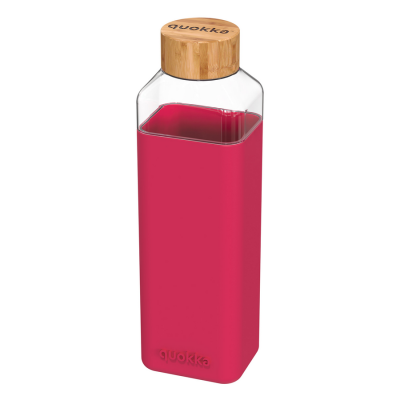 Üveg kulacs szilikon borítással STORM 700 ml - Maroon - Quokka