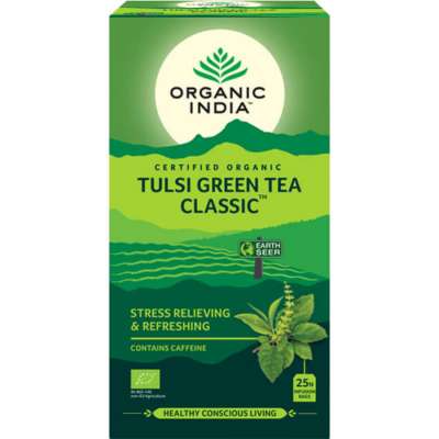 Tulsi GREEN TEA Zöld Tea, filteres bio tea, 25 filter - Organic India