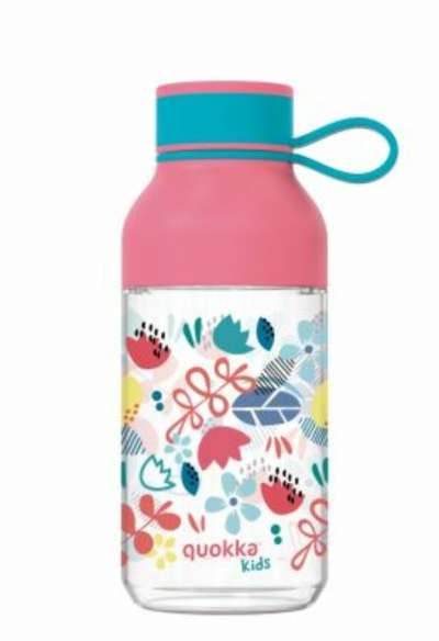 Kids Ice Flowers BPA mentes műanyag kulacs pánttal 430ml - Quokka