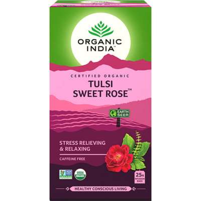 Tulsi SWEET ROSE, filteres bio tea, 25 filter - Organic India