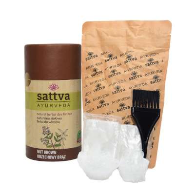 Henna - Természetes növényi hajfesték - dióbarna 150g - Sattva Ayurveda