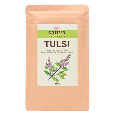 Gyógynövényes haj- és arcpakolás - Tulsi 100g - Sattva Ayurveda