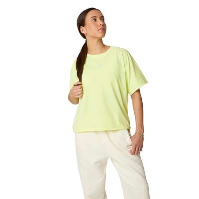 Manduka Connection Tee női organikus pamut cropped póló - Nimbu