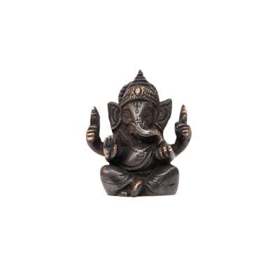 Ganesha réz szobor, approx. 7 cm, black - Bodhi