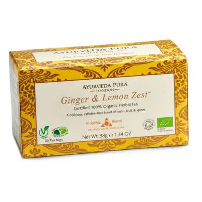 Ayurveda Pura tea Ginger & Lemon Zest - Tridoshic Blend 20 bags