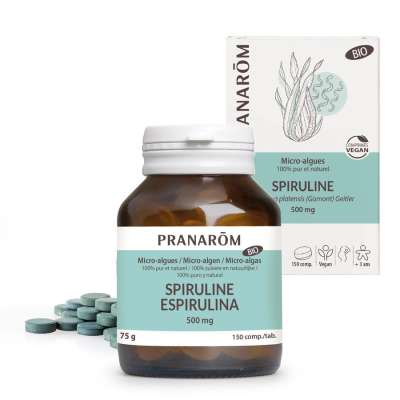 Pranarom Spirulina mikroalga tabletta 500 mg - étrend kiegészítő tabletta 150 db