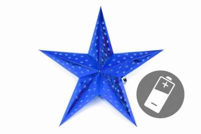 Karácsonyi csillag időzítővel 60 cm 10 LED kék