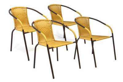 Kerti rattan székek BISTRO 4 db - világos barna