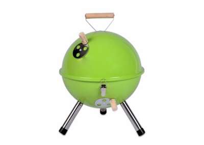 Faszenes grill kerek Mini BBQ Zöld