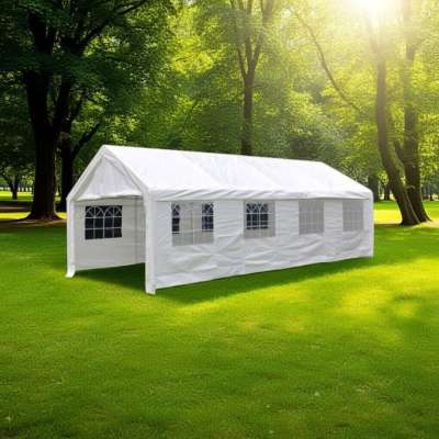 Kerti sátor 32m² - acélcsövek PE ponyva 4 x 8 m