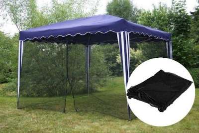 GARTHEN Szúnyogháló kerti parti sátorhoz 3 x 3 m fekete
