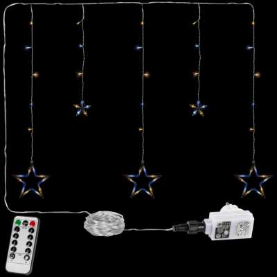 VOLTRONIC® Fényfüggöny 5 csillag 61 LED hideg/meleg fehér