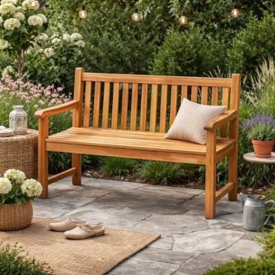 Kerti pad DIVERO® 2-személyes 120 cm - tíkfa