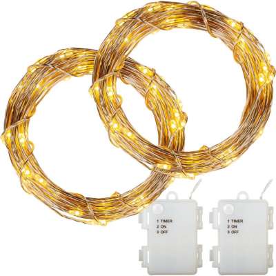 VOLTRONIC® LED lánc 2 x 50 LED meleg fehér