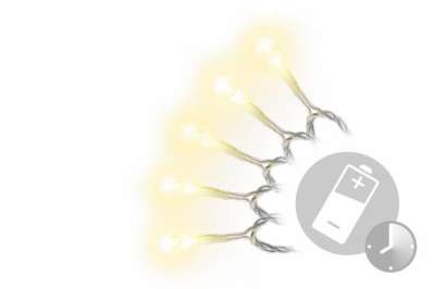 NEXOS Karácsonyi fényfüzér 1,85 m 20 LED meleg fehér