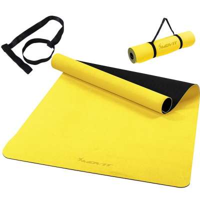 Fitnesz jógaszőnyeg csúszásgátló 190 × 100 x 0,6 cm sárga