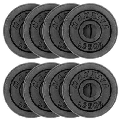 MAXXIVA® Súlytárcsa szett  8 db öntöttvas 10 kg fekete