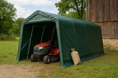 Kerti és gazdasági sátor 3,3×4,8 m PVC 550 g/m² zöld