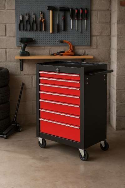 Szerszám kocsi 7 fiókos zárral 61 x 77 cm