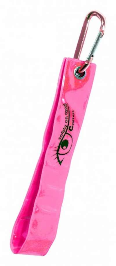 Compass  Fényvisszaverő medál karabinerrel S.O.R. rózsaszín