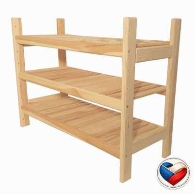 Fából készült polcos állvány 3 polcos 60 x 54 x 25 cm